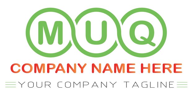 Вектор Дизайн логотипа буквы muq