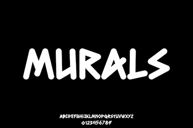 mural style font unique modern and clean alphabet vector set