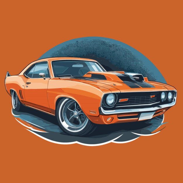 Vector muscle car cartoon vector