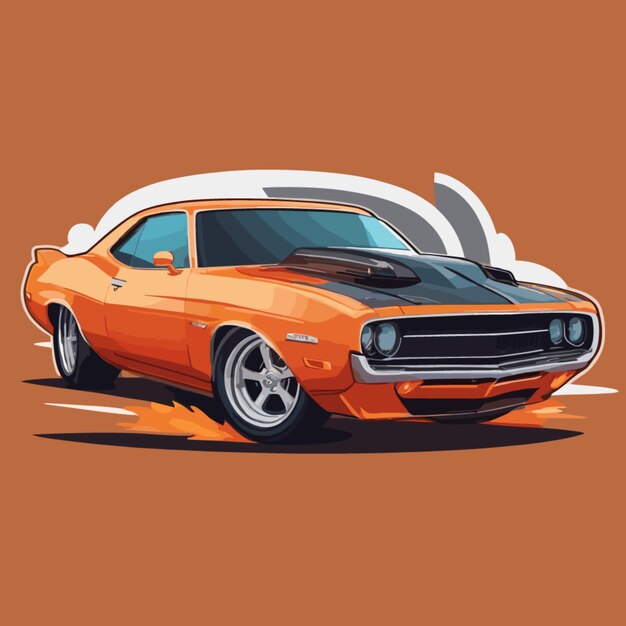 Vector muscle car cartoon vector