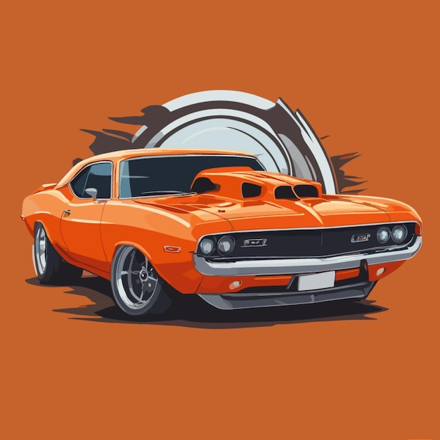 Vector muscle car cartoon vector