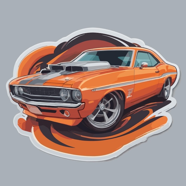 Premium Vector | Muscle car cartoon vector