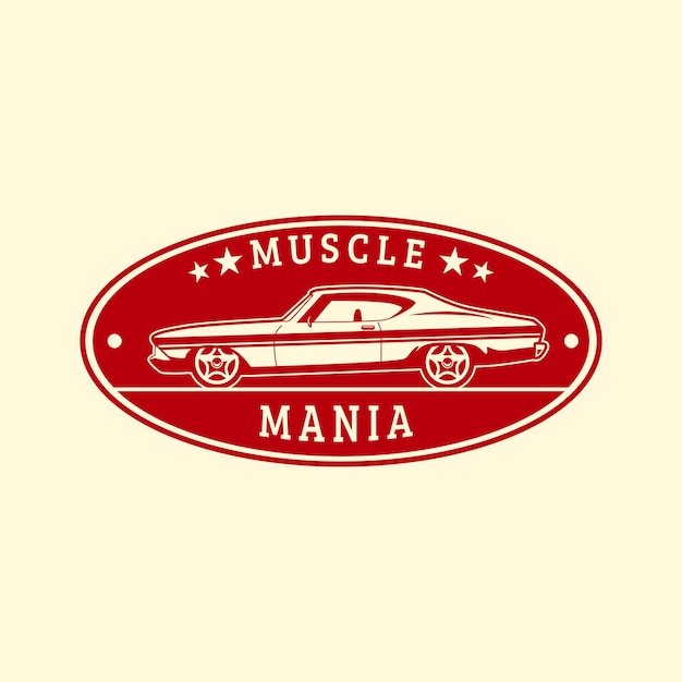 Muscle Car Emblem Logo Template Vector