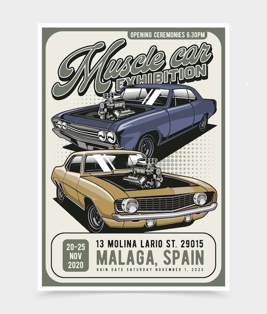 Muscle car exhibition poster