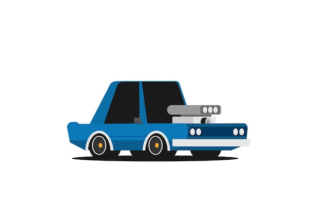 Muscle car Flat styled vector illustration