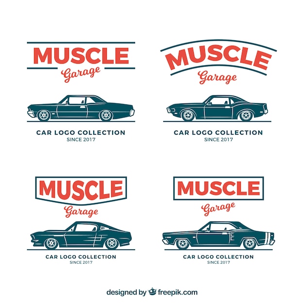 Muscle car logo collection