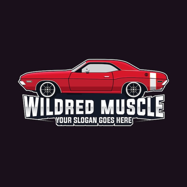 Muscle car logo vector template