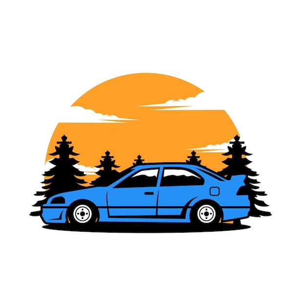 muscle car-logo - vectorauto geweldig voor banners, sjablonen, emblemen, badges, kleding Pro Vector