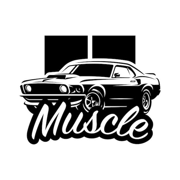 Vector muscle car retro logo banner embleem vintage t-shirt print