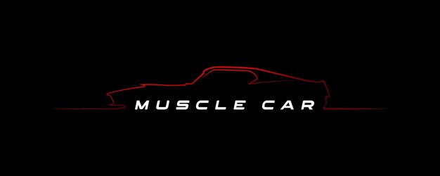 muscle car simple outline vector minimal car logo for sports performance car