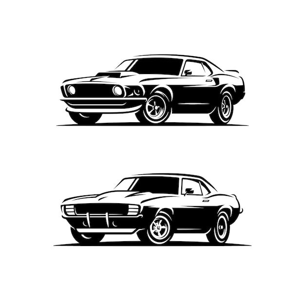 Muscle car vector illustrations.