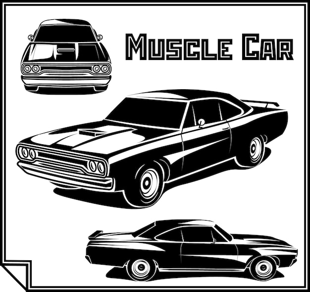 Muscle car vector poster illustratie