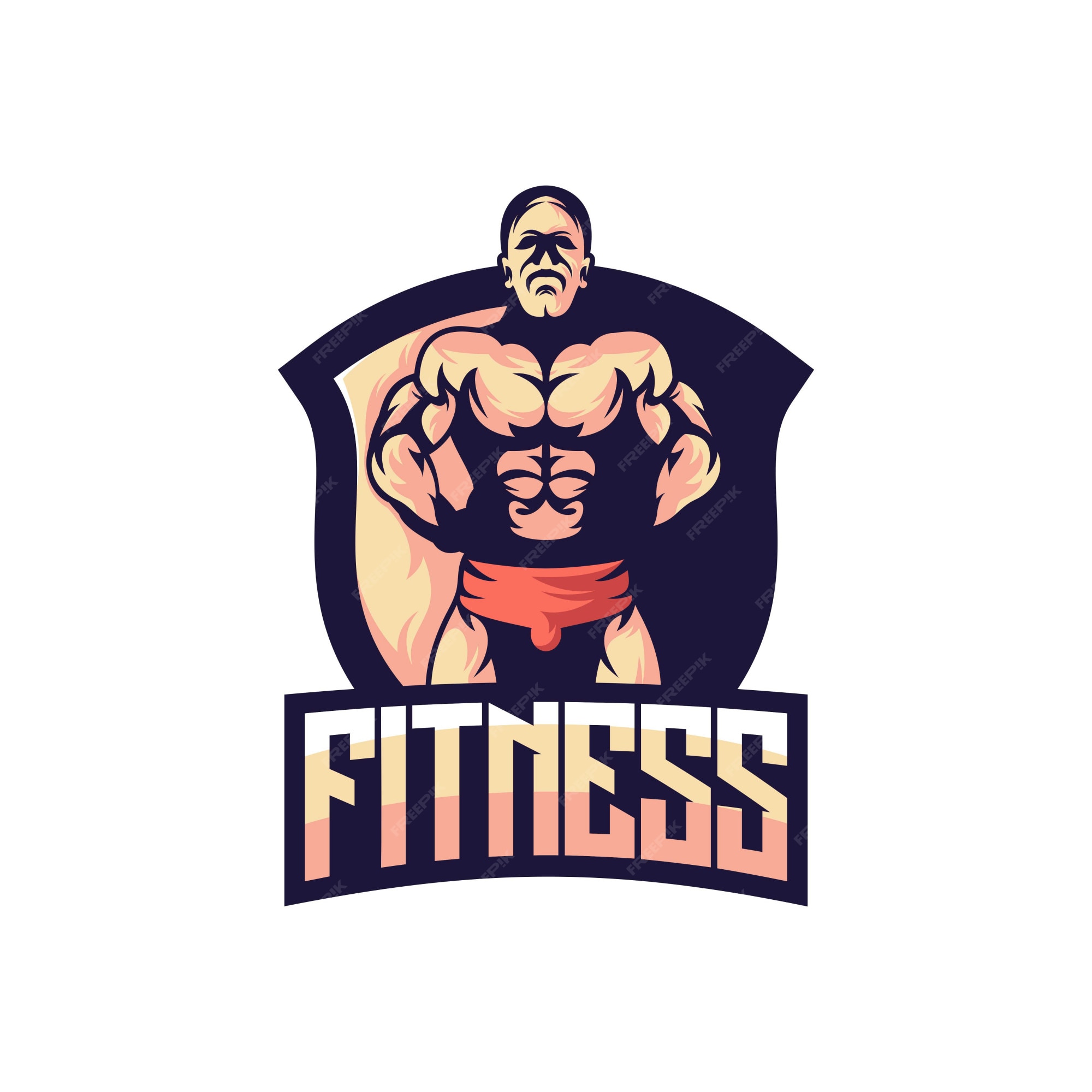 Premium Vector | Muscle fitness emblem