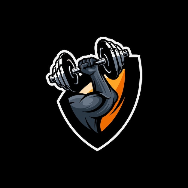 muscle logo design with vector