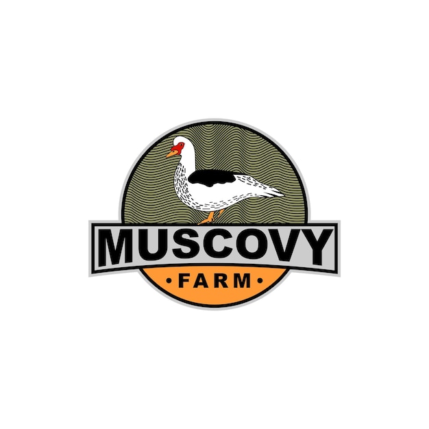 Vector muscovy farm badge circle vector logo design