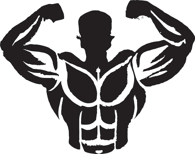 Musculaire bodybuilder Squatting Vector Icon