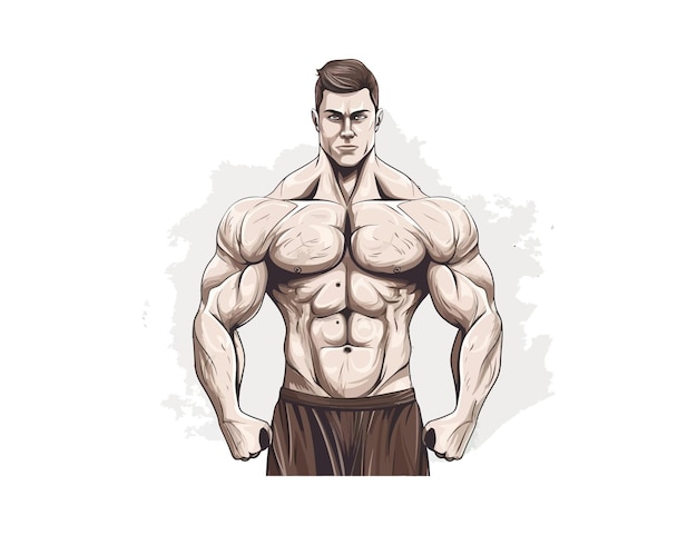 Musculaire man torso fitness Vector illustratie ontwerp