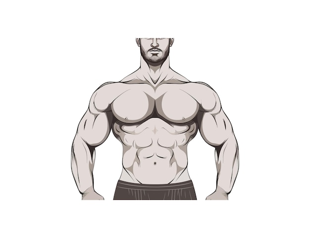 Musculaire man torso fitness Vector illustratie ontwerp