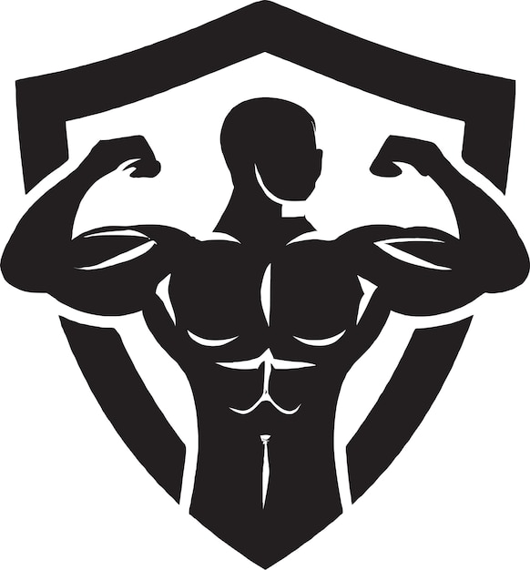 Muscular Bodybuilder Holding Dumbbell Vector Icon