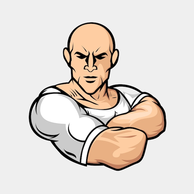 Vector muscular man mascot