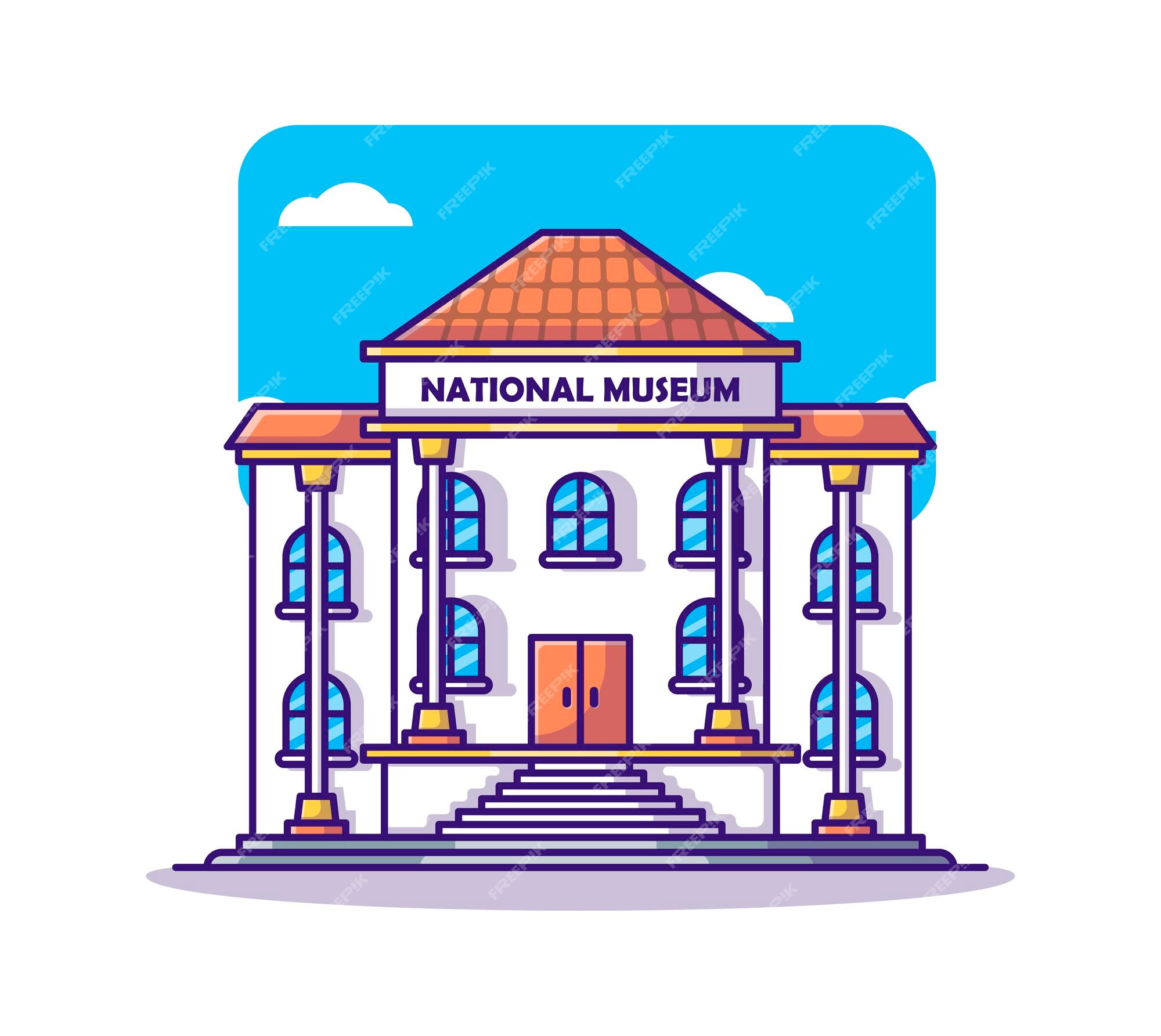 Premium Vector | Museum cartoon Premium Vector | Museum cartoon