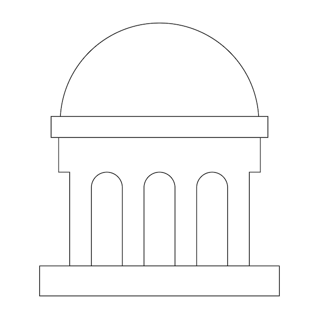 Vettore modello di logo di illustrazione di icona vettoriale del museo