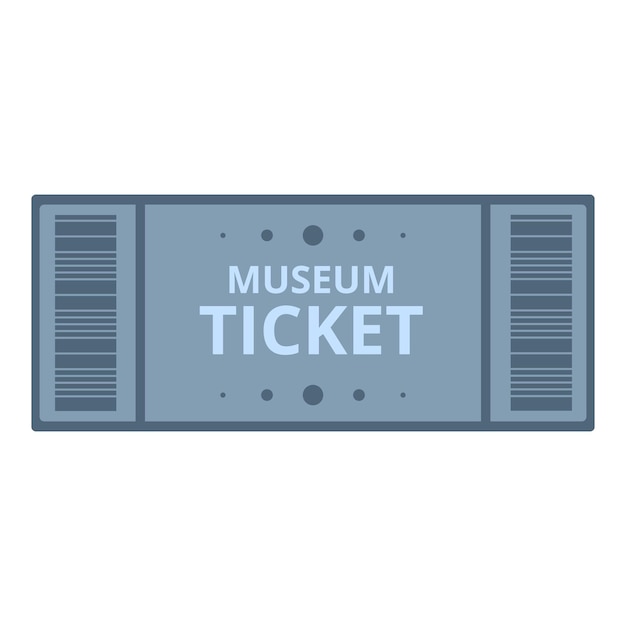 Museum pass icon cartoon vector Admit entry Concert ticket