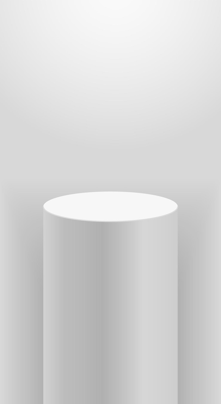 Vector museum podium stage gallery geometric blank product stand round mockup cylinder column empty platform with light