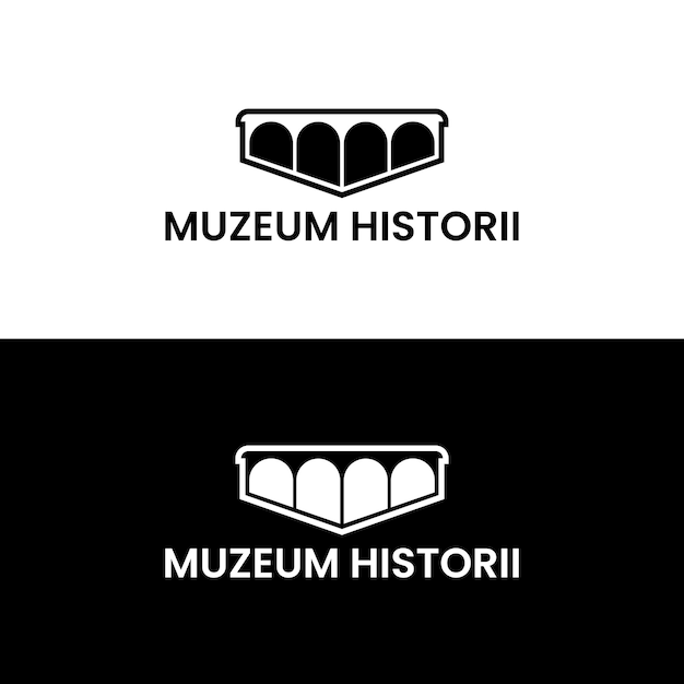 Museumgeschiedenis Logo vectorillustratie