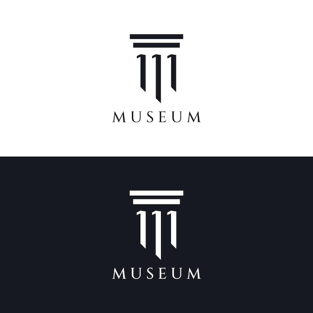 Museums museum columns museum lines museum pillar logos Museums with minimalist and modern concepts Logos can be used for companies museums and businesses