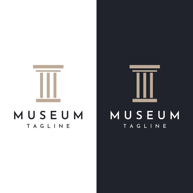 Museums museum columns museum lines museum pillar logos Museums with minimalist and modern concepts Logos can be used for companies museums and businesses