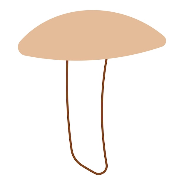 Mushroom autumn forest colored line doodle element