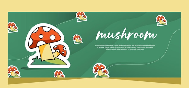 Mushroom banner template design