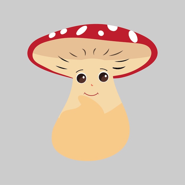 Mushroom cartoon character in various gestures Set illustration mushroom mascot