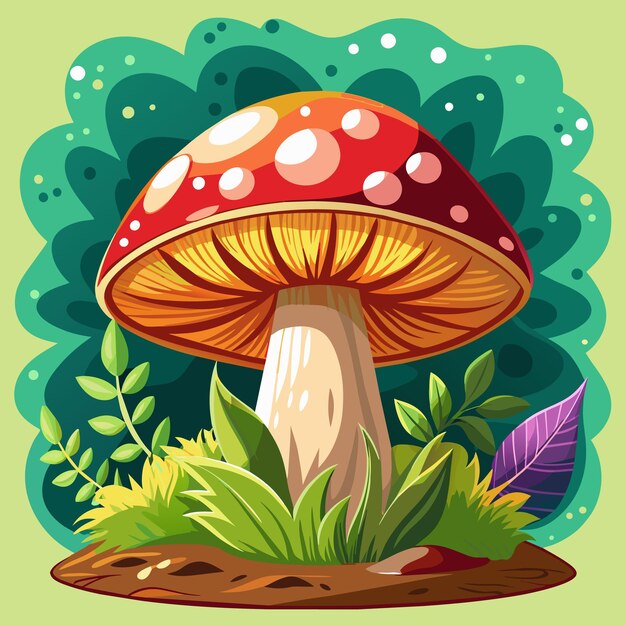 Mushroom cartoon vector illustration flat style artwork concept