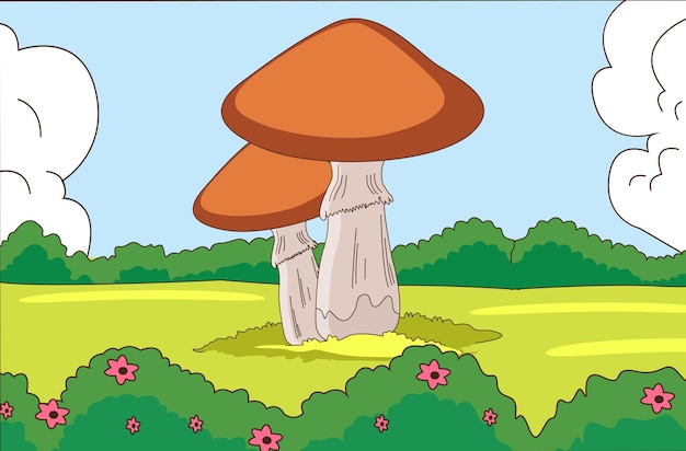 Cartone animato di funghi