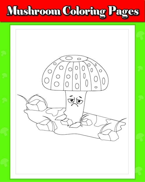 Mushroom Coloring Pages Premium Vector