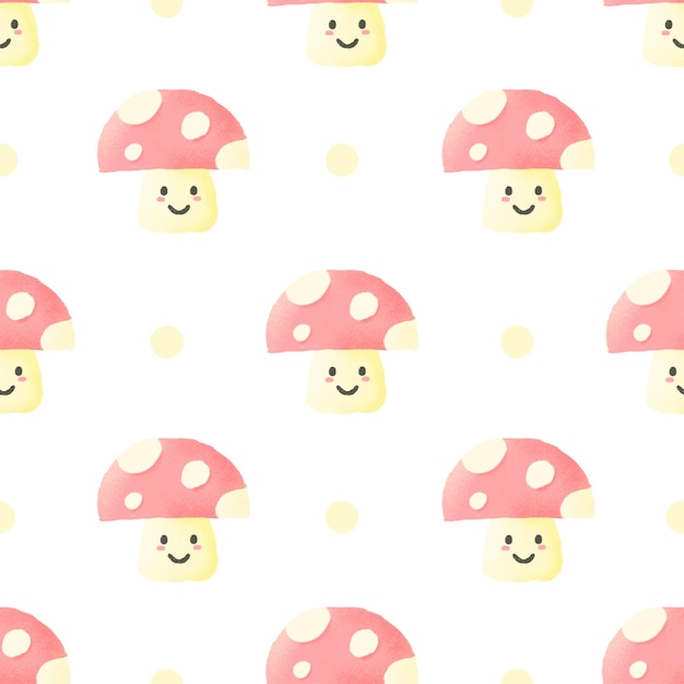 mushroom cute seamless pattern