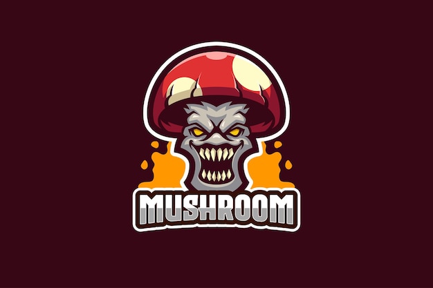 Шаблон логотипа mushroom e-sport