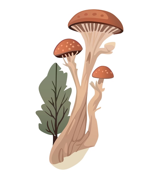 Mushroom element of colorful set A carefully crafted illustration of a mushroom featuring