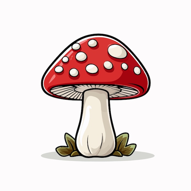 Vector mushroom flat vector illustration mushroom cartoon hand drawing isolated vector illustration