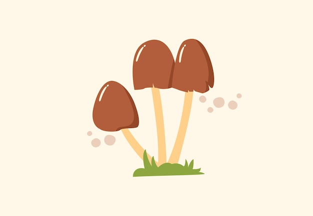 Mushroom Fungi Flat Design Vector