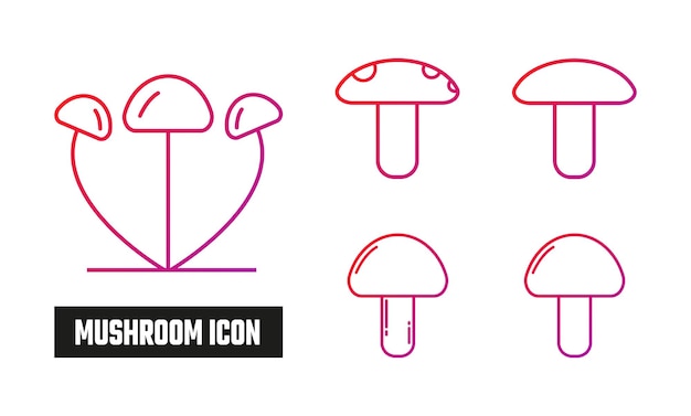 Mushroom Gradient Icon Vector Illustration