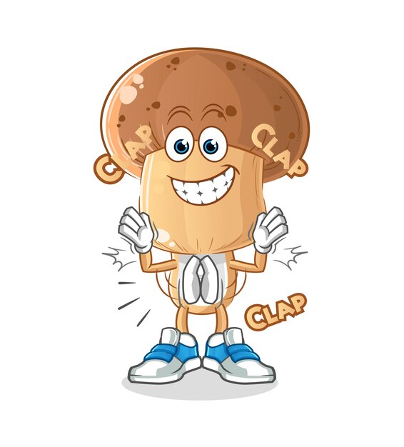 Vector mushroom head cartoon applause illustration character vector