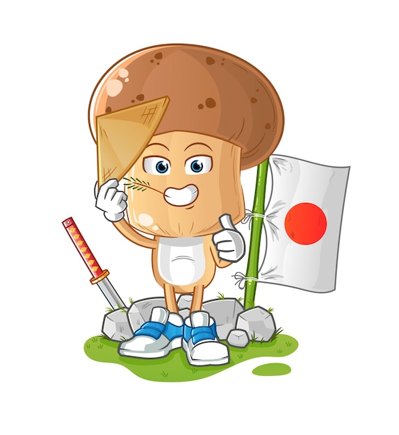 Mushroom head cartoon japanese vector cartoon character