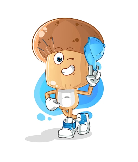 Mushroom head cartoon young boy character cartoon