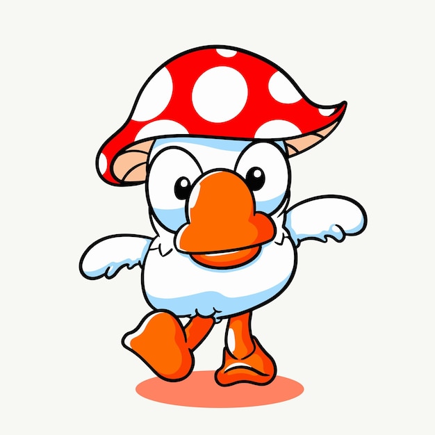 mushroom head duck cartoon