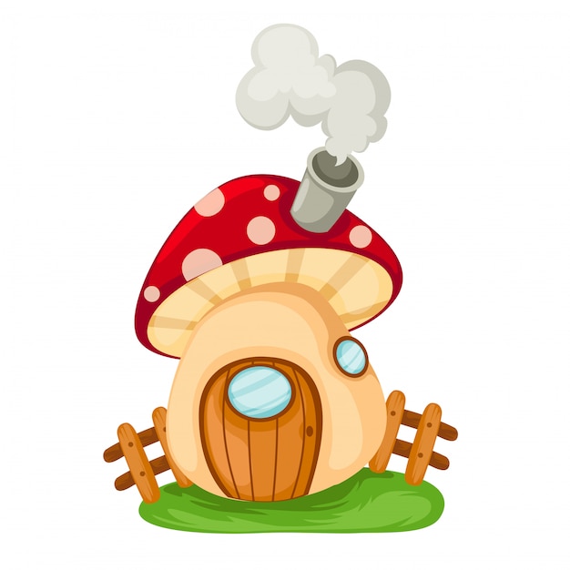 Mushroom house illustration