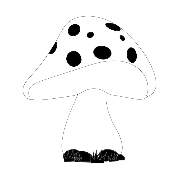 Illustrazione dell'icona del fungo vettore di cartoni animati clipart di fungi vettore isolato su sfondo bianco