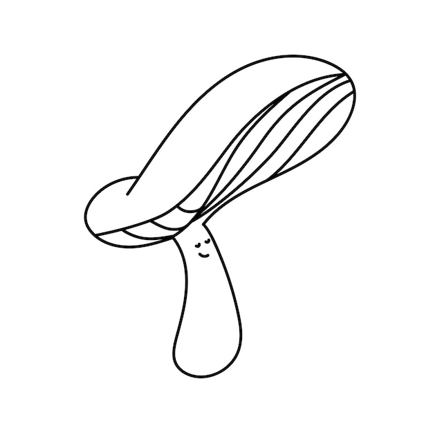 Иллюстрация икона гриба Милый гриб улыбается Детский принт Гриб с шляпой